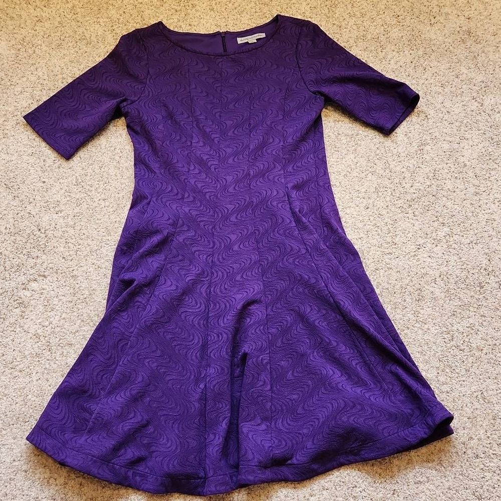 Danny & Nicole Purple Quater Sleeve Dress